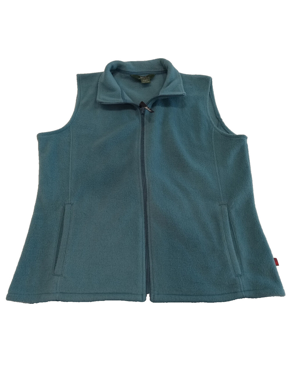 Woolrich Fleece Vest Womens Large L Teal Blue Full Zip High Collar Gilet Top